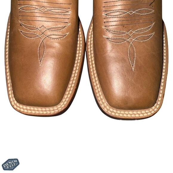 Anderson Bean Horse Power Brown/Blue Square Toe Rewind to 89 Cowboy Boots X1006